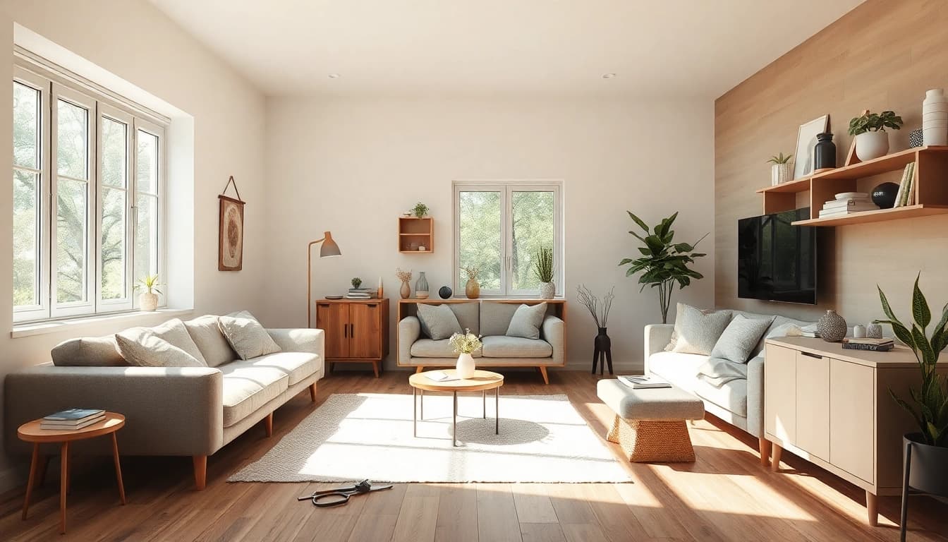 Inspirierendes Bild einer modernen Hausrenovierung mit hellem Raum und zeitgenössischem Design.