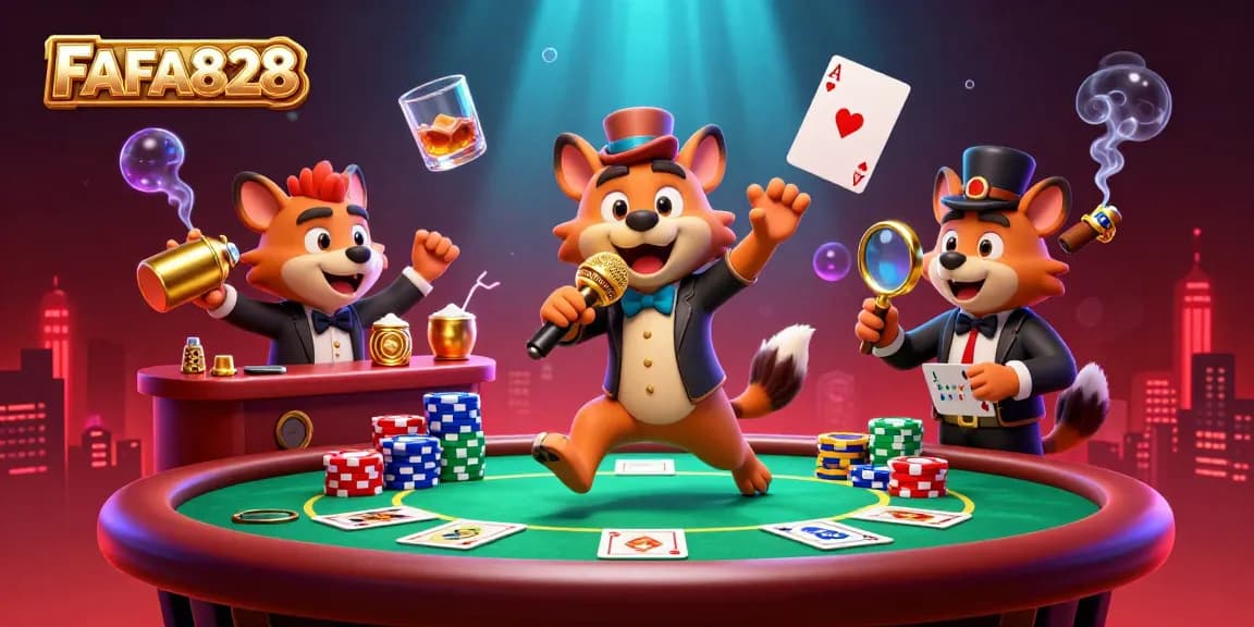 Enjoy thrilling gaming experiences at FAFA828 with vibrant casino ambiance and engaging characters.