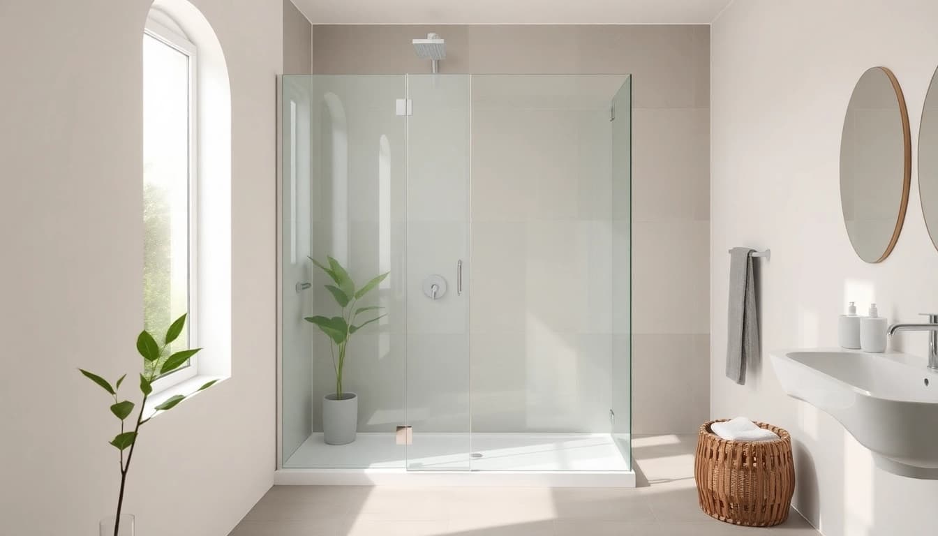 Erleben Sie die sonni Duschkabine mit klaren Linien und hochwertigem Sicherheitsglas in einem modernen Badezimmer.