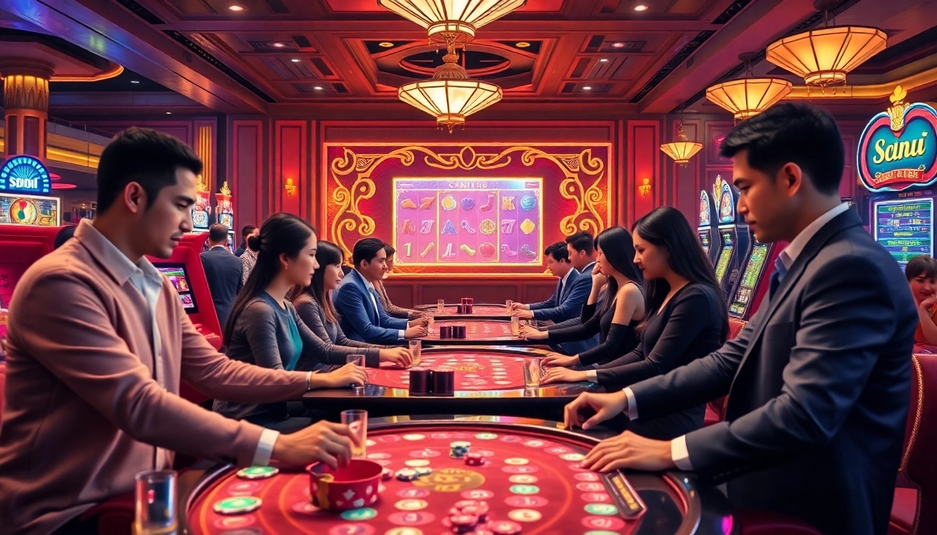 Players experiencing the excitement of the 88i game in a vibrant online casino setting.