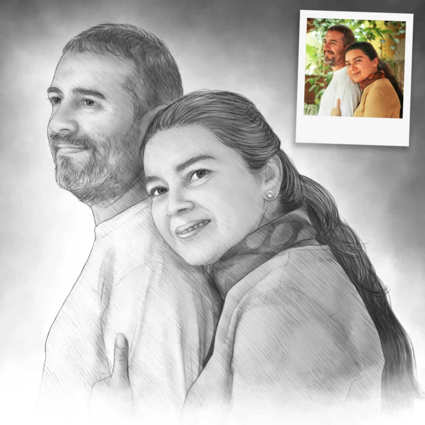 Foto zeichnen lassen von professionellen Künstlern bei Families Portrait