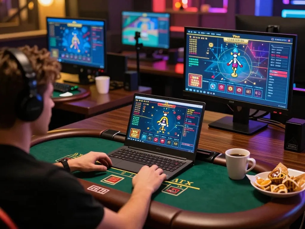 Experience thrilling gameplay with 79king during an online blackjack session at home with snacks and drinks