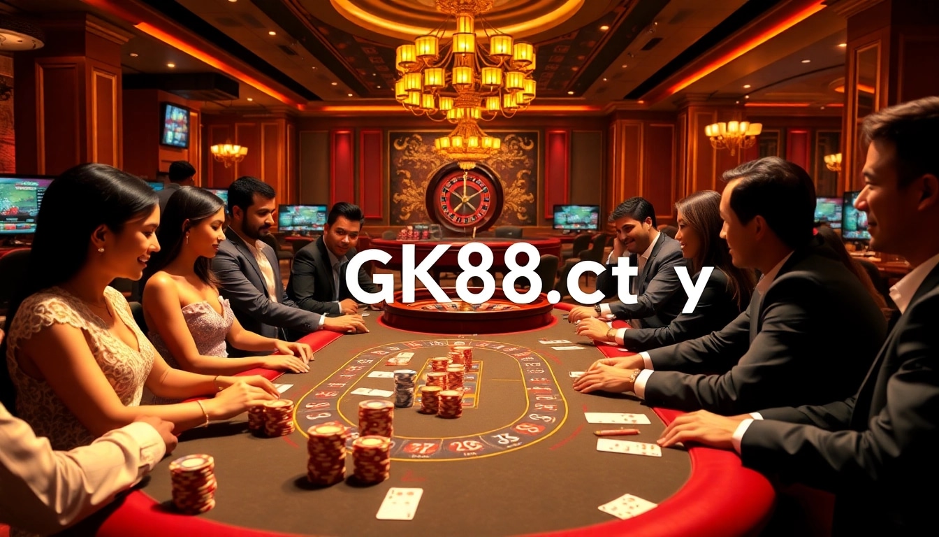 Experience high-stakes poker at https://gk88.city/, featuring vibrant chips and professional players in action.