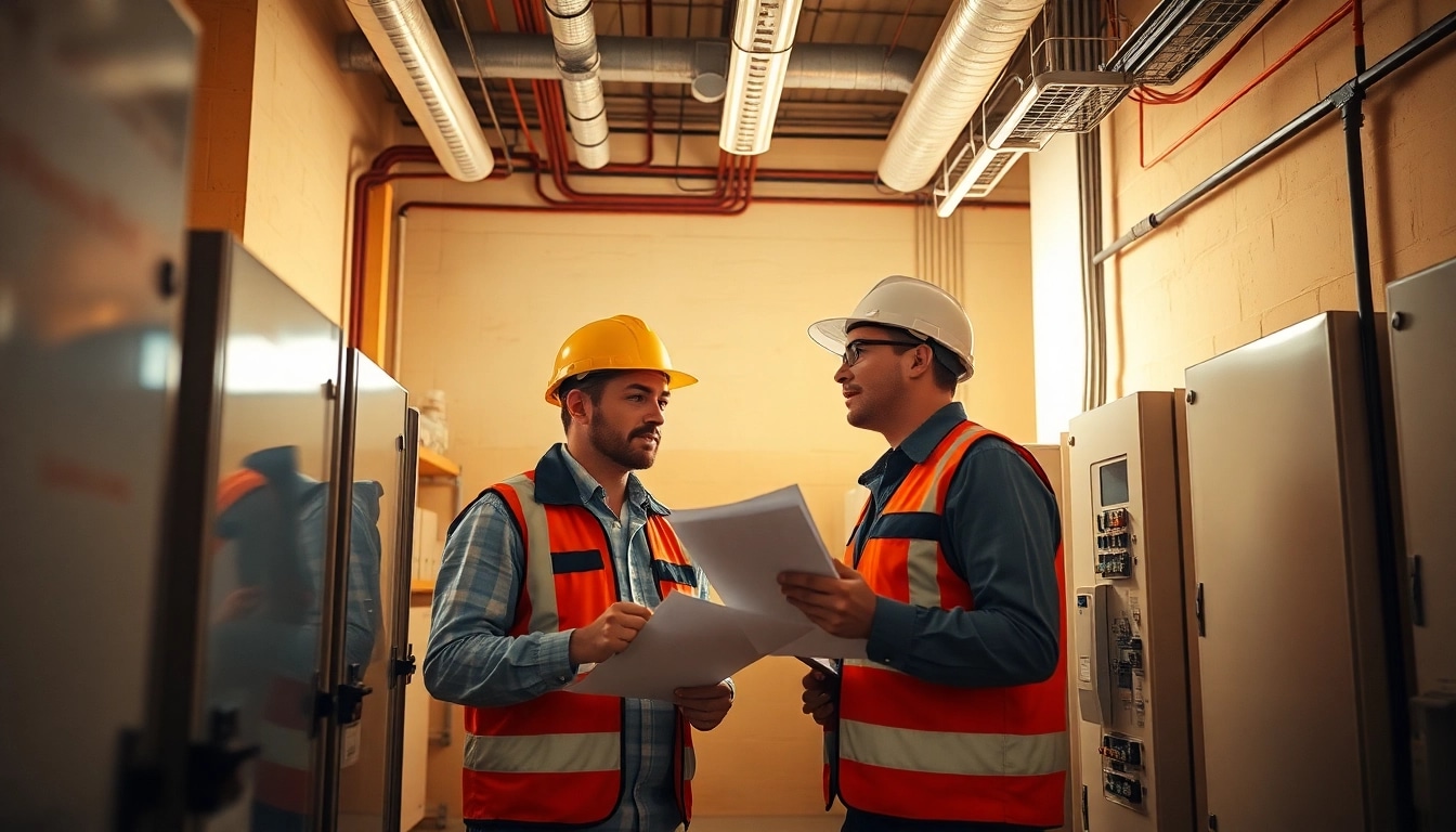 Technician conducting a DGUV V3 Prüfung to ensure electrical safety at a worksite.