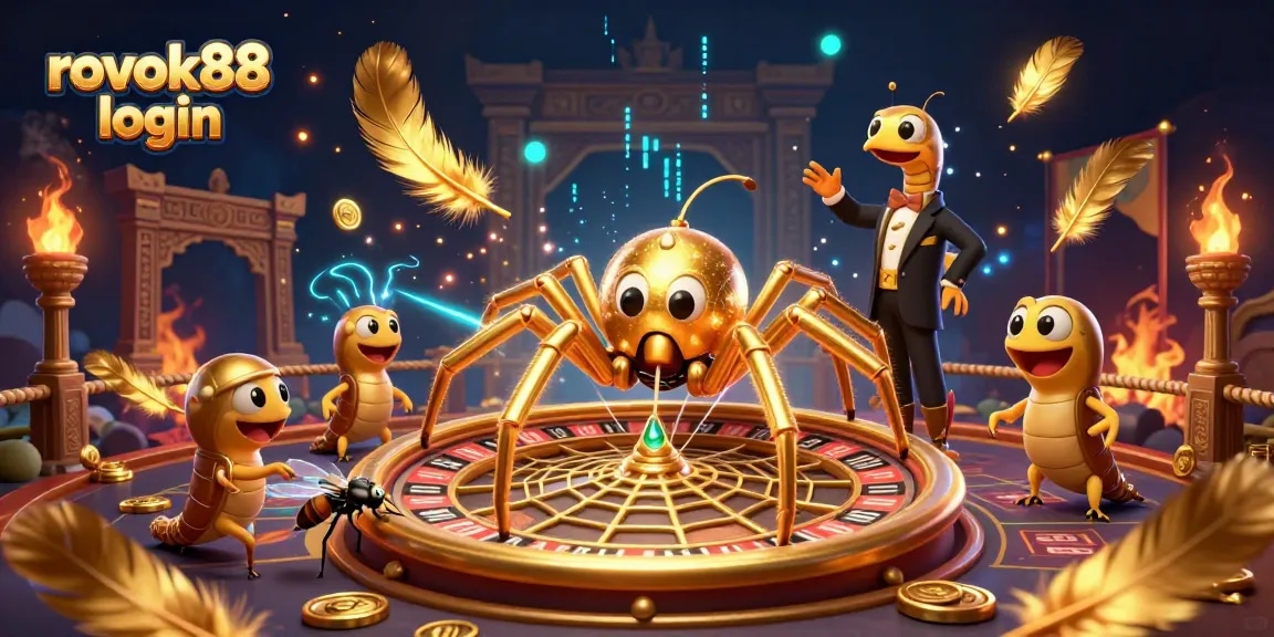 Experience the thrill of rokok88 login as a fly bets nervously at a roulette wheel web.