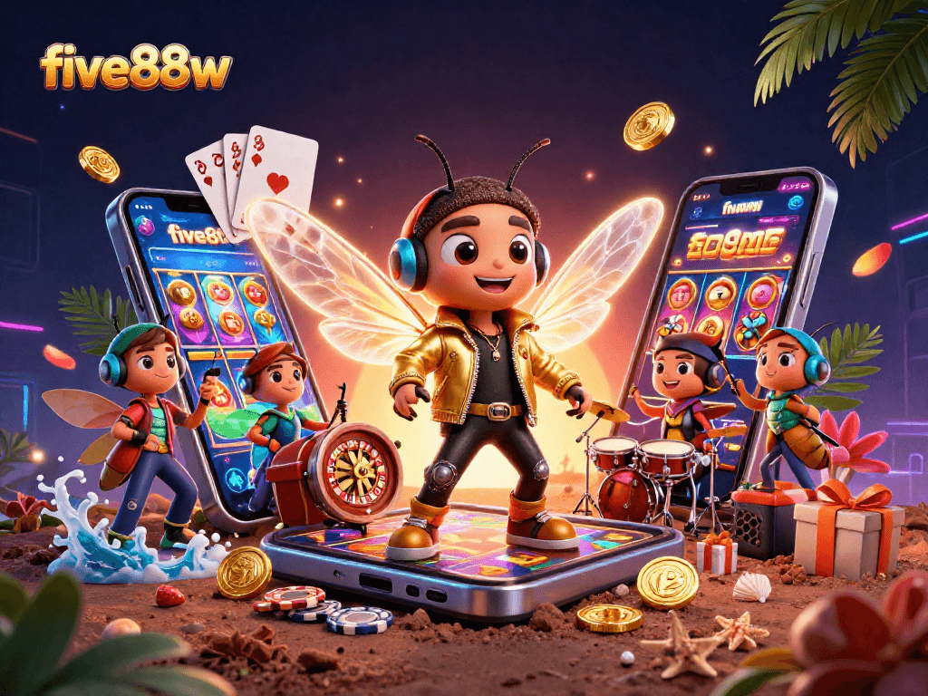Experience thrilling wins with five88w's exciting slots and games featuring vibrant characters.