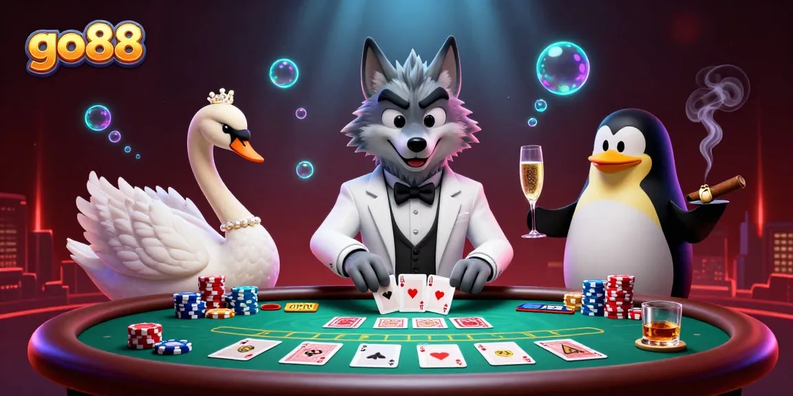 Engage with the exciting world of go88 casino featuring a debonair wolf and elegant swan.