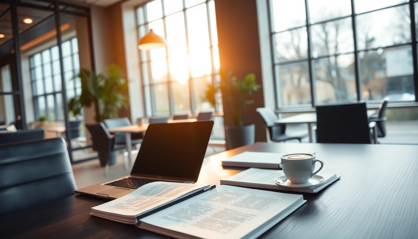 Visualisiere Headhunter Solingen in einem modernen, inspirierenden Büro mit eleganten Details und einladender Atmosphäre.