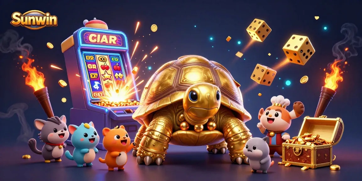 Experience the thrill of winning at Sunwin with vibrant casino imagery showcasing gold and jackpots.