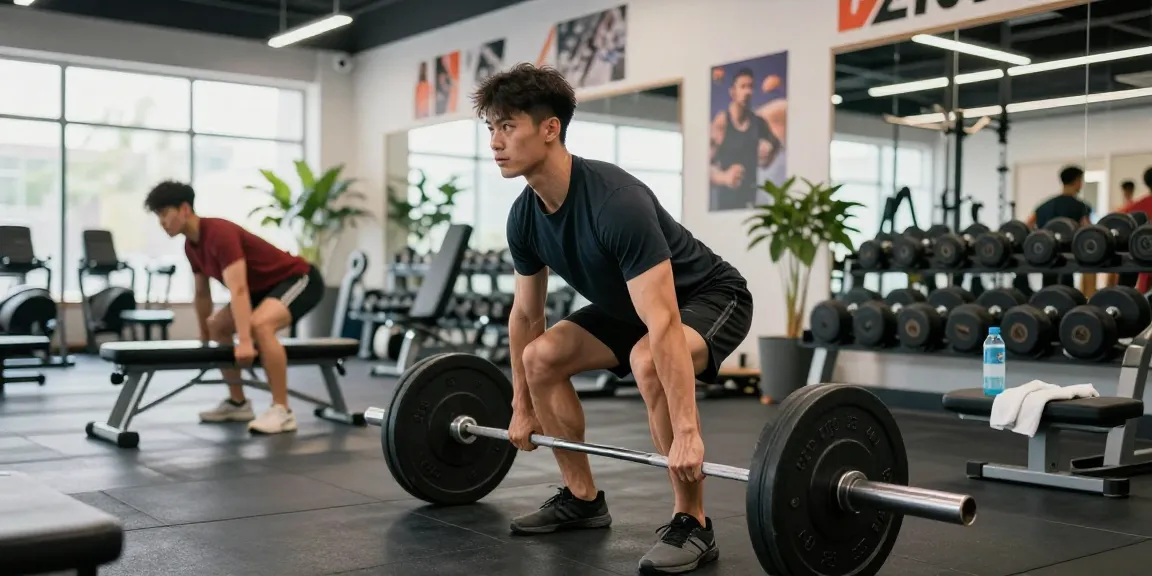 Anabolika Shop Deutschland - Ein athletischer Mann trainiert in einem modernen Fitnessstudio und demonstriert Hingabe und Stärke beim Kreuzheben.