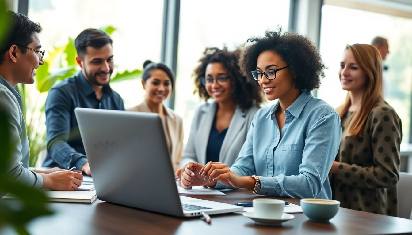 Effektive Software Hilfe durch Zusammenarbeit in einem modernen Büro mit Kreativität und Innovation.
