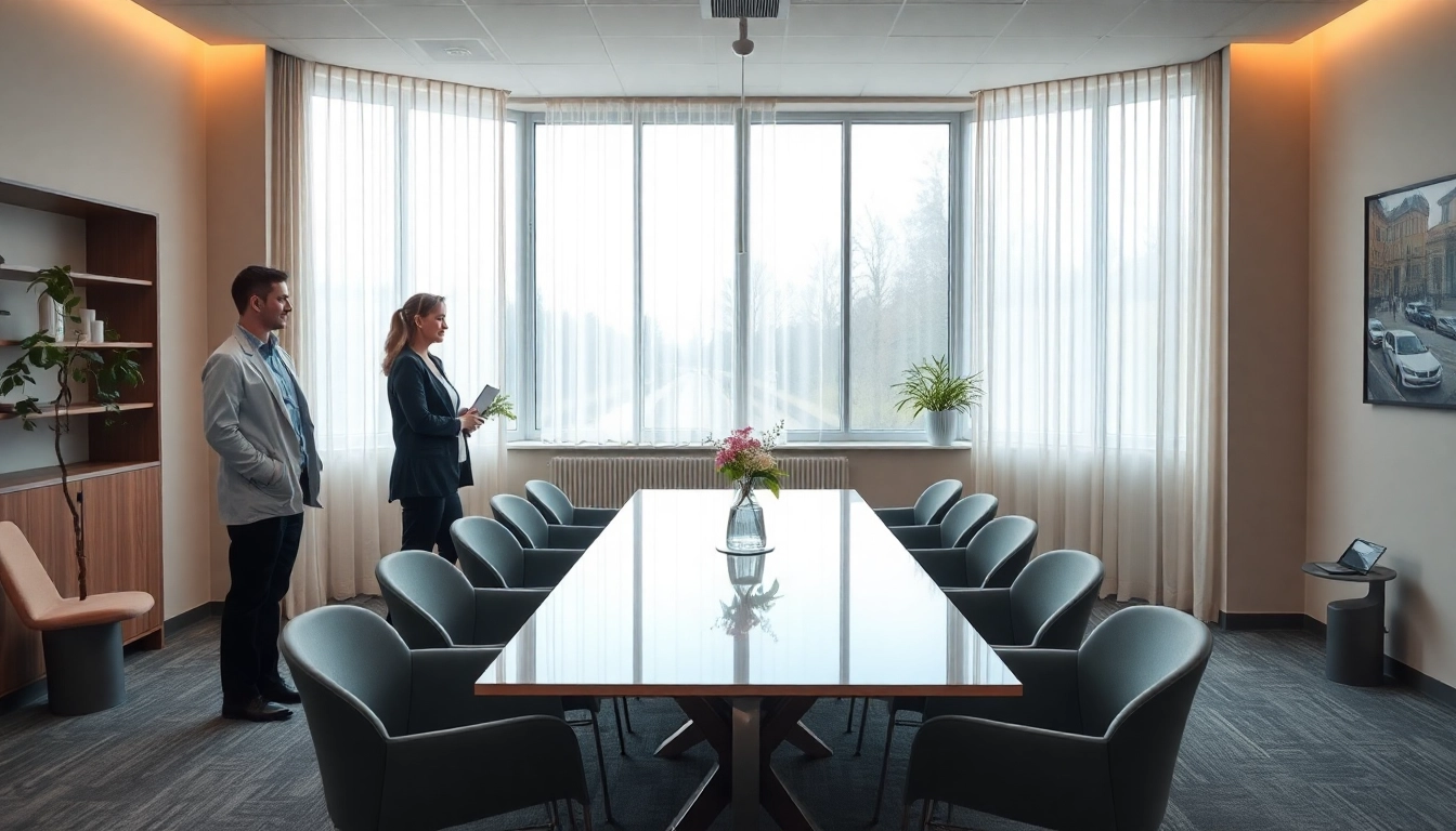Berater in einem Konferenzraum zur unternehmensberatung pflegeeinrichtungen mit modernen Möbeln und hellem Ambiente.