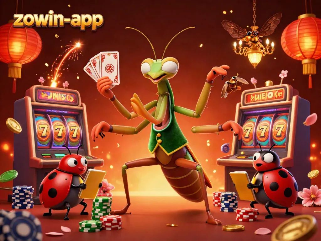 Experience thrilling gameplay with zowin-app as a giant mantis dealer and ladybug pit boss bring excitement to life.