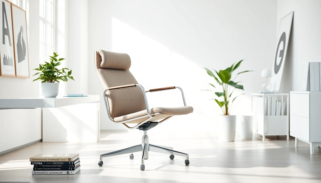 Refurbished Vitra chair showcasing sleek design and elegant finish in a modern office.