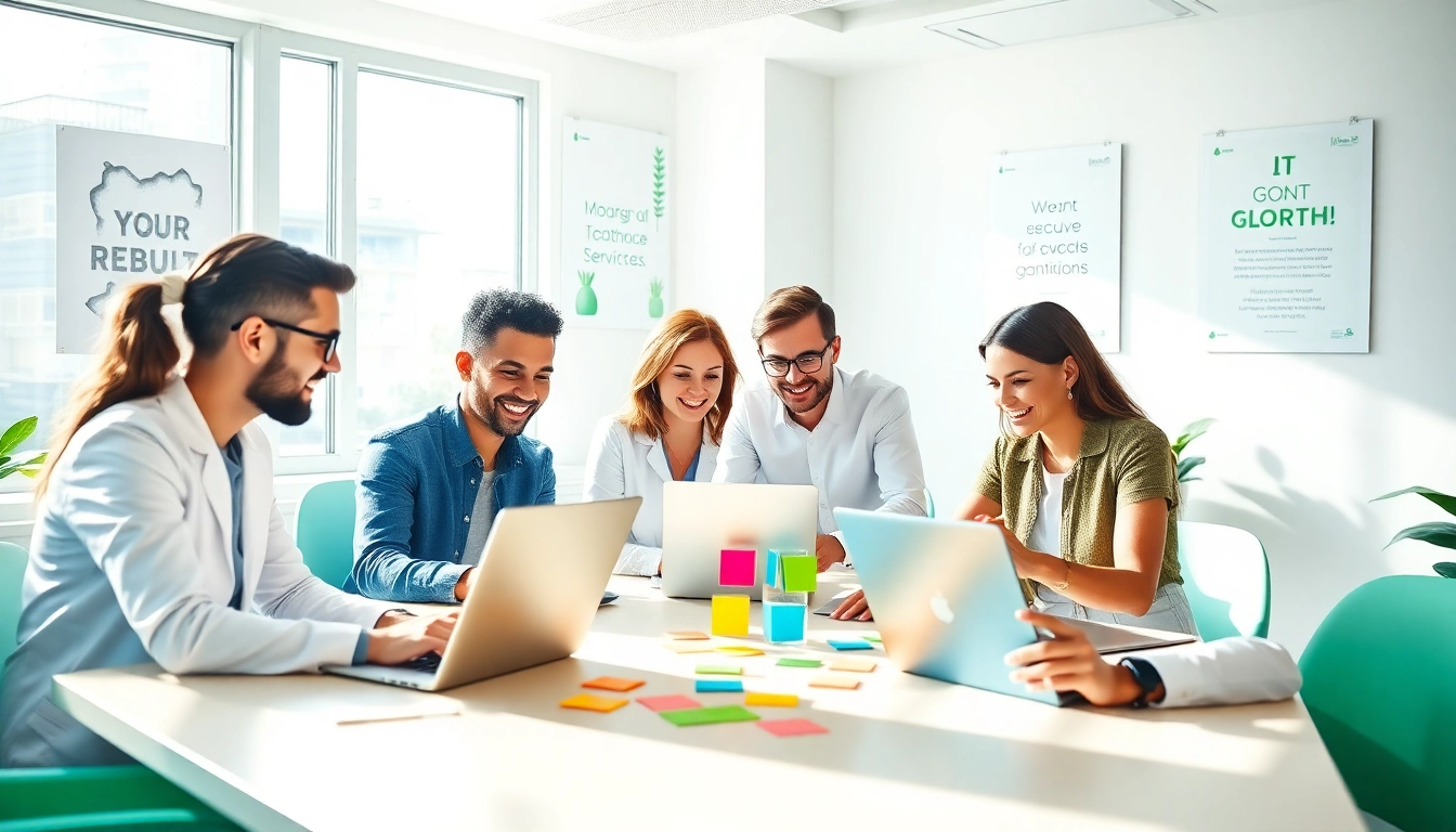 Empowered team strategizing innovative pflegemarketing agentur solutions in a bright workspace.