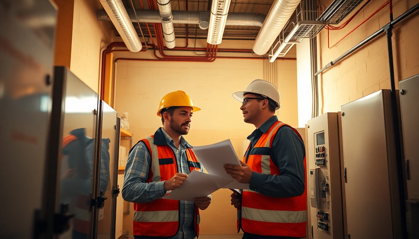 Technician conducting a DGUV V3 Prüfung to ensure electrical safety at a worksite.