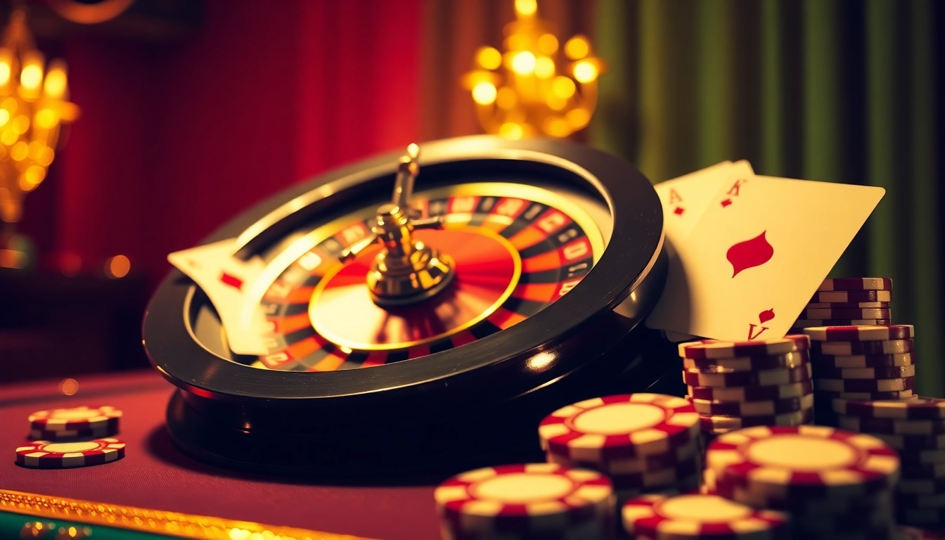 Capture the thrill of Casino Bonus with roulette wheel and vibrant playing cards enhancing the gaming experience.