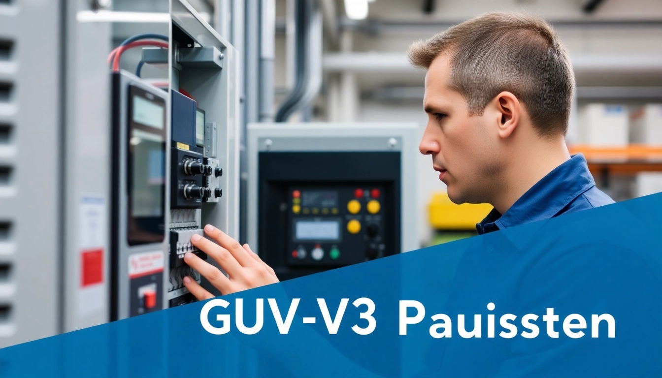 Technician performing a DGUV V3 Prüfung to ensure electrical safety in the workplace.