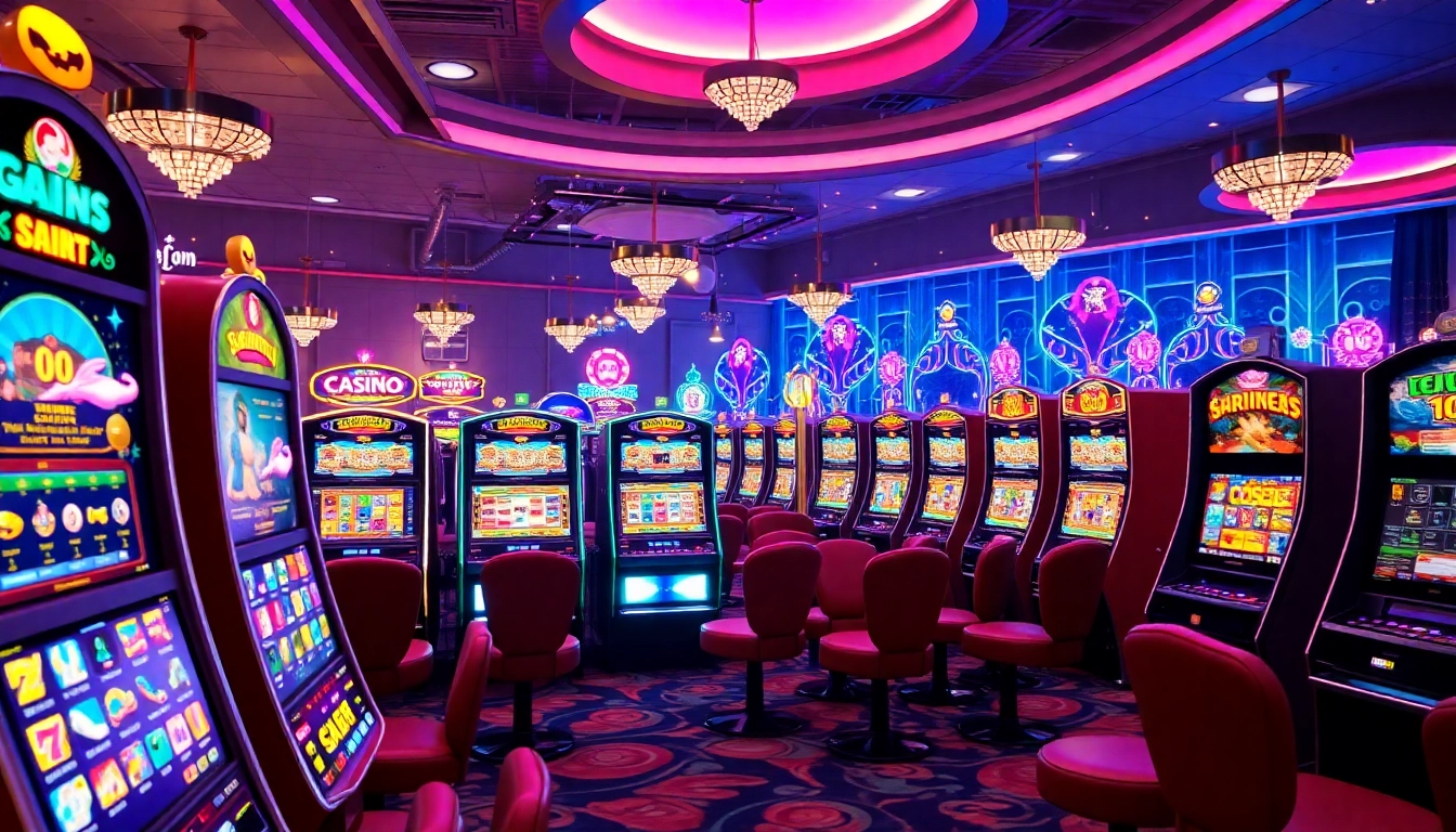 Entdecke die aufregende Welt des casino online mit leuchtenden Spielautomaten und lebendiger Atmosphäre.