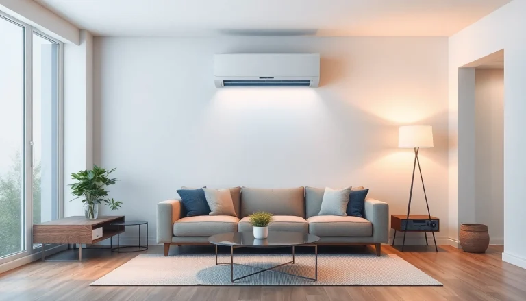 Klimaanlagen in an elegant living room, highlighting energy efficiency and modern design.