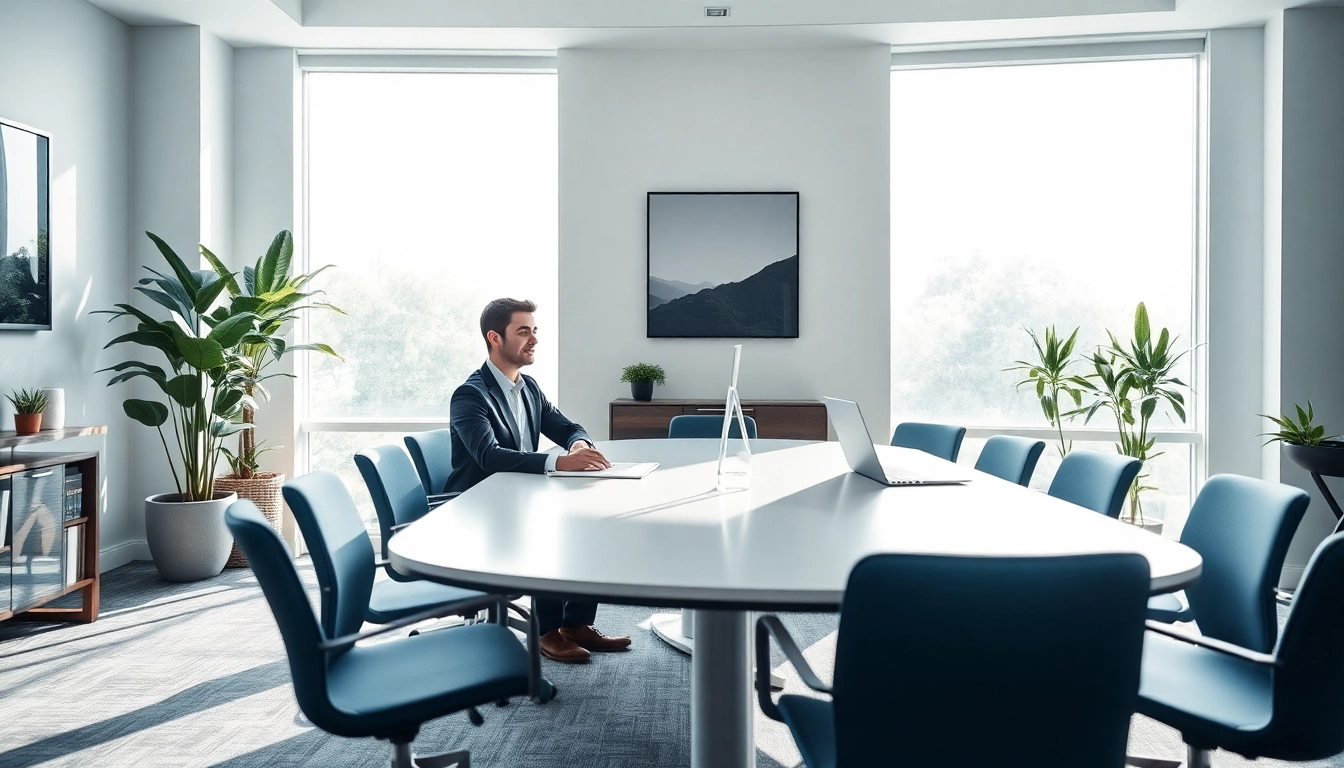 Professioneller Headhunter Agentur-Mitarbeiter im Gespräch mit einem Klienten in einem modernen Büro.