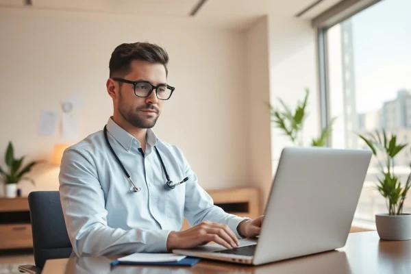 Headhunter Ärzte in modernem Büro bei der Arbeit für erfolgreiche Rekrutierung.
