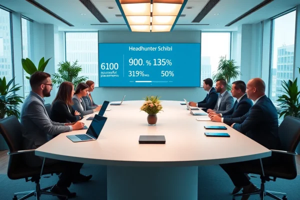 Professionals collaborating in a modern office showcasing the expertise of Headhunter Schweiz.
