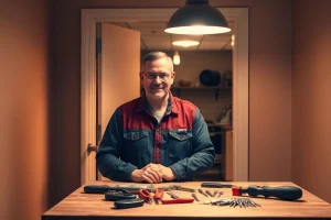 Schlüsseldienst Germersheim: Fachmännische Türöffnung durch professionellen Techniker mit speziellen Werkzeugen.