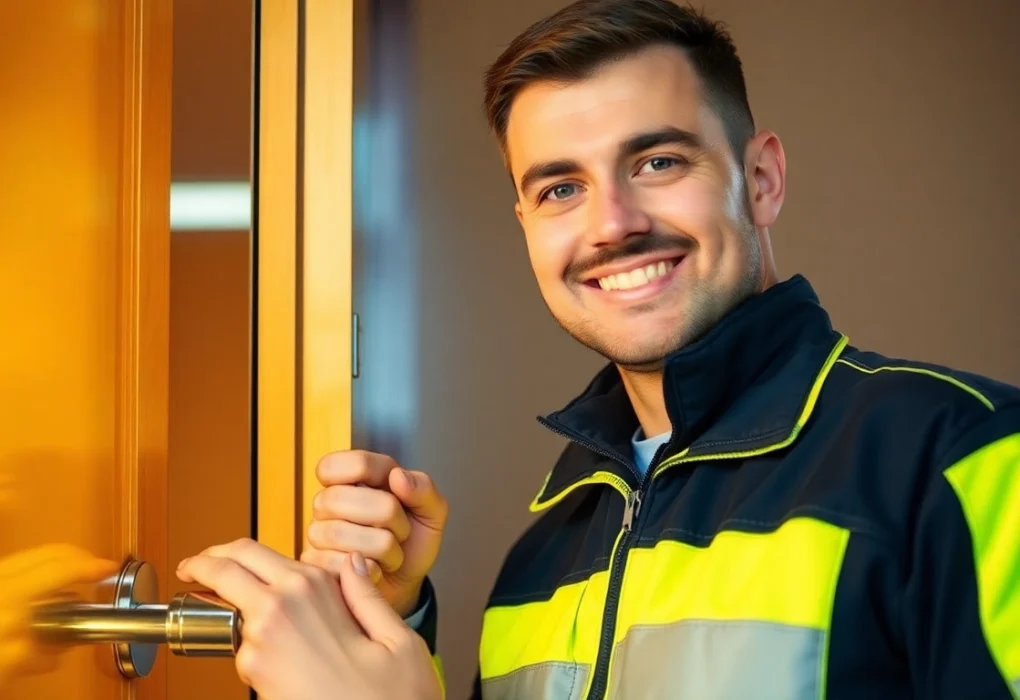 Schlüsseldienst Germersheim öffnet beschädigungsfrei eine Tür mit professionellem Werkzeug.