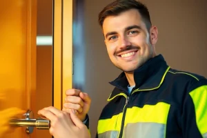 Schlüsseldienst Germersheim öffnet beschädigungsfrei eine Tür mit professionellem Werkzeug.
