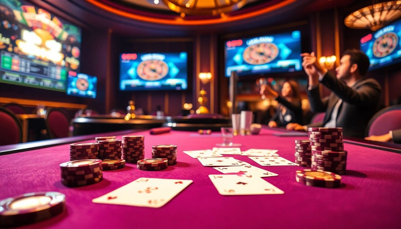Experience the excitement of gambling at https://rr88.uk.net/ with a luxurious poker scene showcasing elegant cards and vibrant chips.