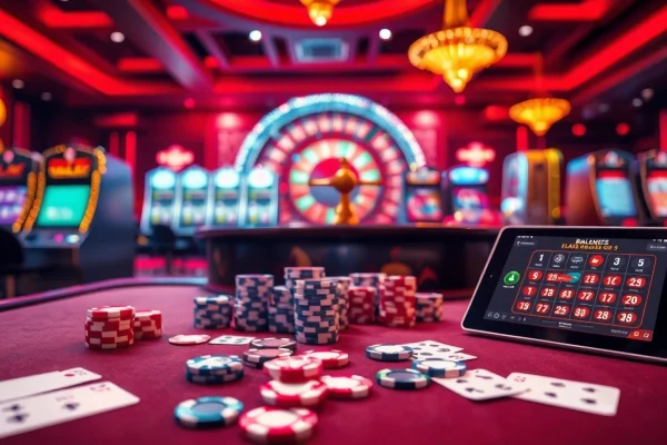 Experience the excitement of gambling at https://topclub.website/ with poker chips and a roulette wheel.