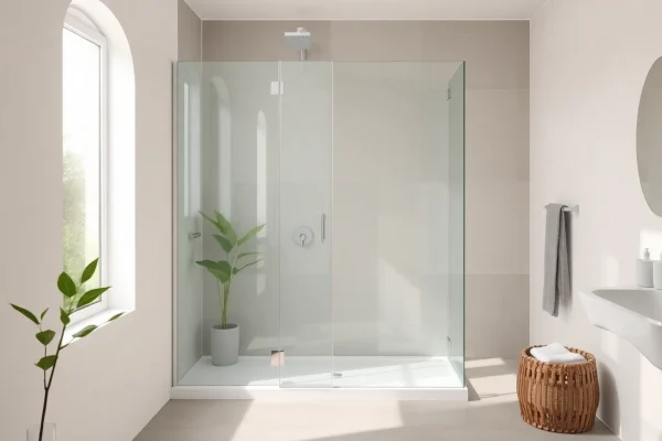 Erleben Sie die sonni Duschkabine mit klaren Linien und hochwertigem Sicherheitsglas in einem modernen Badezimmer.