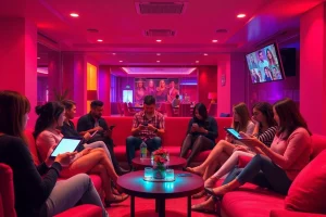 Engaging adults in a cozy, vibrant chat room atmosphere for intimate sex chat conversations.