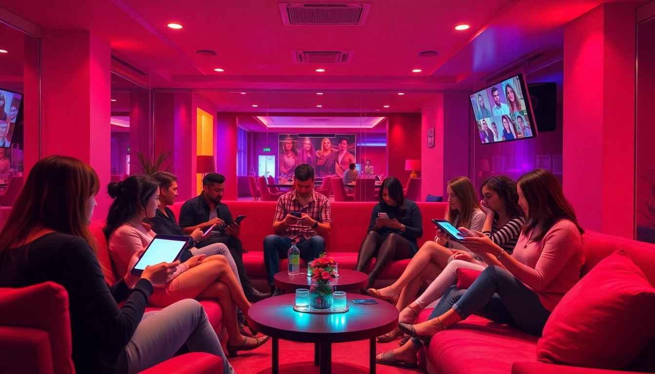 Engaging adults in a cozy, vibrant chat room atmosphere for intimate sex chat conversations.