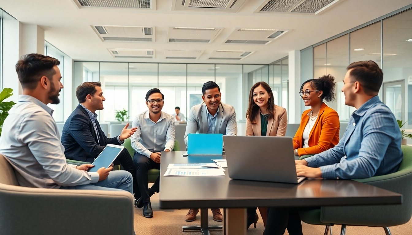 Personalvermittlung in einem modernen Büro mit engagierten Fachleuten im Austausch.