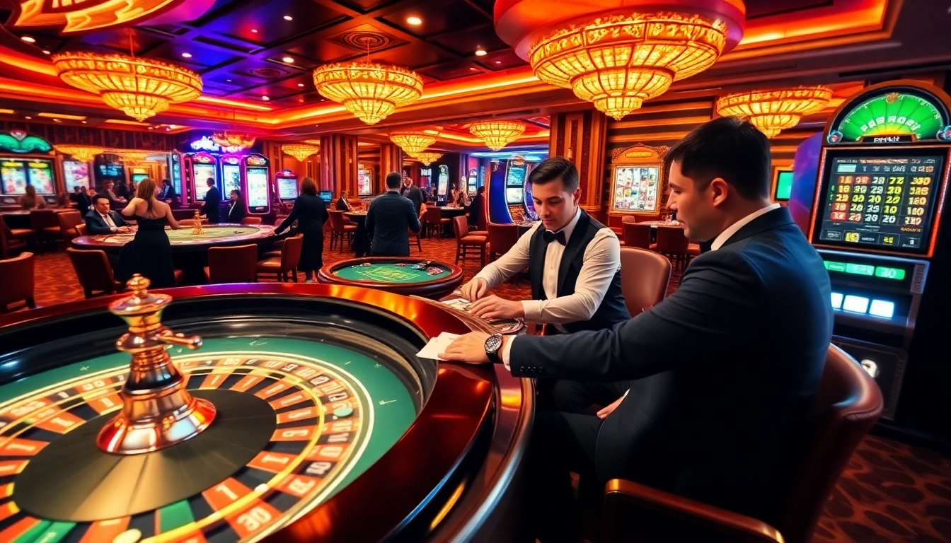 Experience thrilling gaming excitement tại 789club with vibrant casino visuals of roulette, cards, and slot machines.