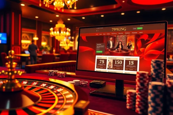 Experience the excitement of Trang chủ 79KING with vibrant casino gaming elements and digital interfaces.