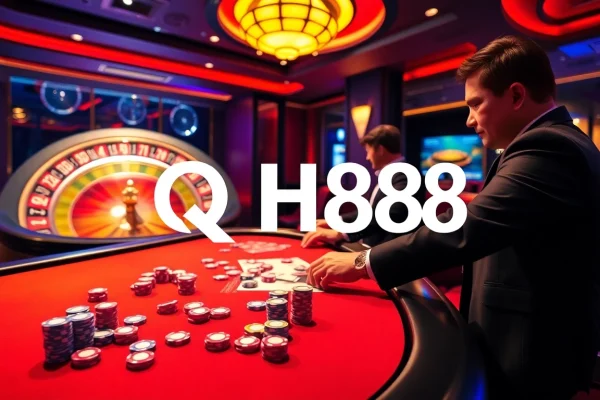 Experience thrilling gameplay at QH88 casino with professional dealers and vibrant gaming atmosphere.