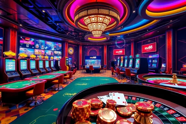 Experience the thrill of mv88 with vibrant online casino visuals showcasing exciting games.