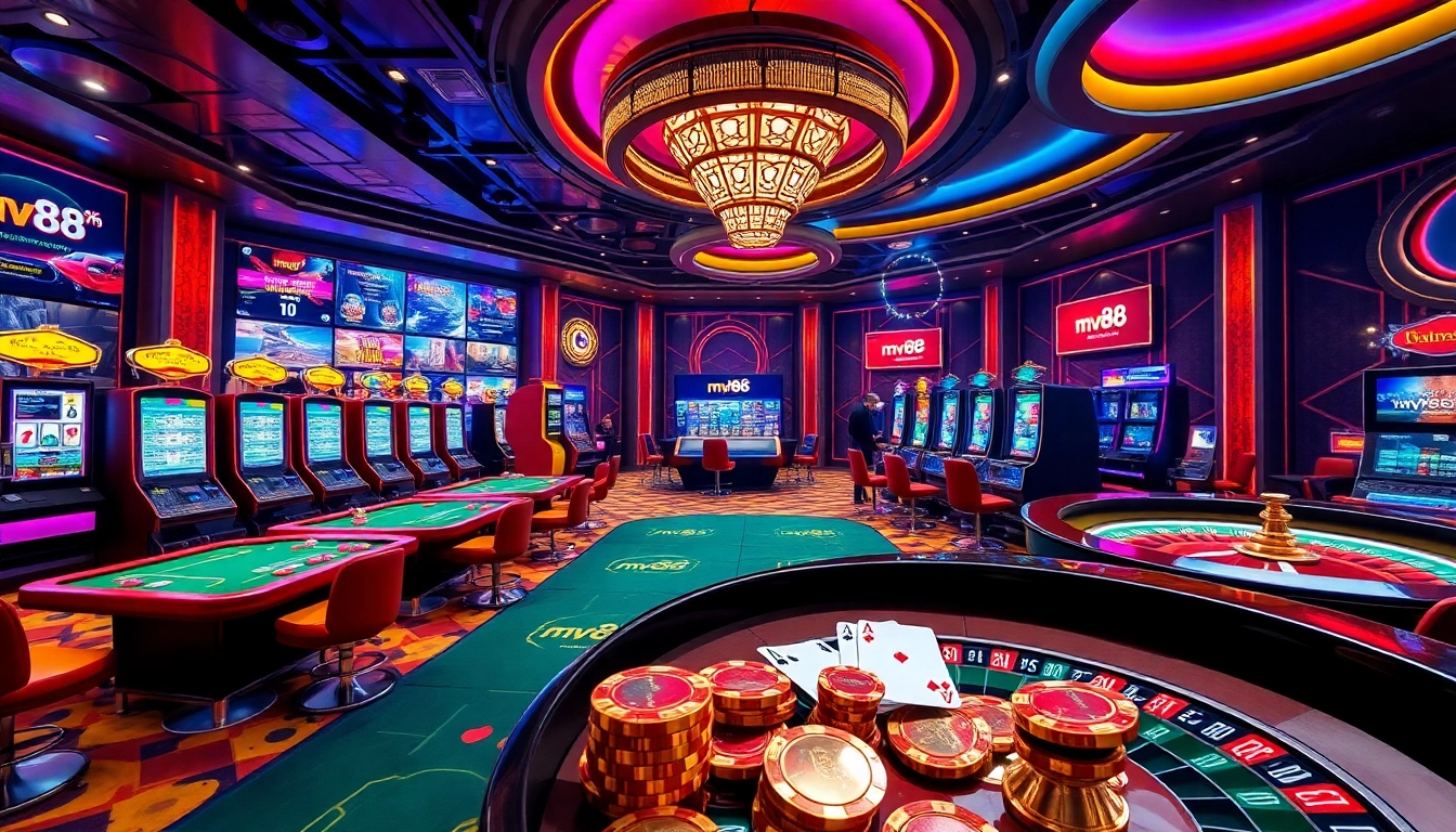 Experience the thrill of mv88 with vibrant online casino visuals showcasing exciting games.
