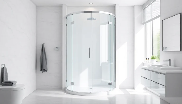 Elegantes Design der duschkabine 80x80 eckeinstieg in einem modernen Badezimmer.