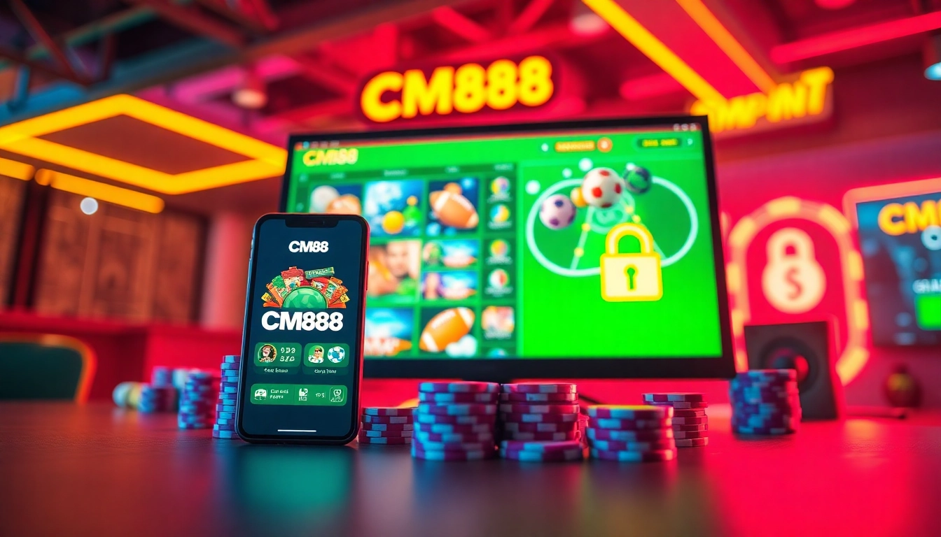 CM88 online betting platform featuring vibrant graphics and user-friendly design emphasizing safety and entertainment.
