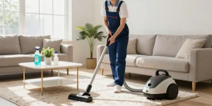 Professional cleaning service by putzfirma bern in a bright, tidy living room.