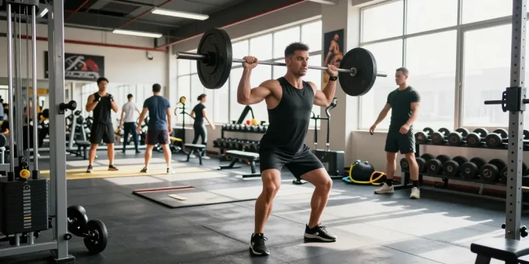 Fitnessenthusiast hebt Gewichte im Anabolika Shop inspirierenden Gym, Anabolika Shop für Muskelaufbau